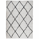 VidaXL rug Shaggy high pile modern 140x200 cm cream and black