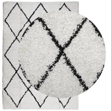 Vidaxx tapis shaggy poils longs moderne 140x200 cm crème et noir
