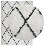 VidaXL rug Shaggy high pile modern 140x200 cm cream and black