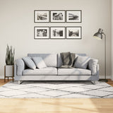 Vidaxx tapis shaggy poils longs moderne 140x200 cm crème et noir