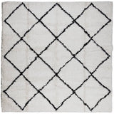 VidaXL tapis pamplona shaggy poils longs 160x160 cm crème et noir