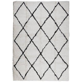 VidaXL tapis pamplona shaggy poils longs 160x230 cm crème et noir