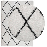 VidaXL tapis pamplona shaggy poils longs 160x230 cm crème et noir