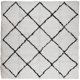VidaXL tapis pamplona shaggy poils longs 200x200 cm crème et noir