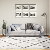 VidaXL tapis pamplona shaggy poils longs 200x200 cm crème et noir
