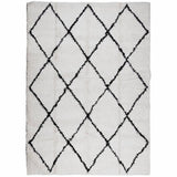 VidaXL tapis pamplona shaggy poils longs 240x340 cm crème et noir