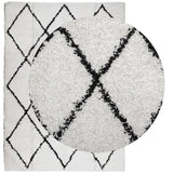 VidaXL tapis pamplona shaggy poils longs 240x340 cm crème et noir
