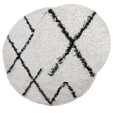 Vidaxx tapis pamplona shaggy poils longs ø 80 cm crème et noir