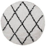 VidaXL tapis pamplona shaggy poils longs ø 100 cm crème et noir