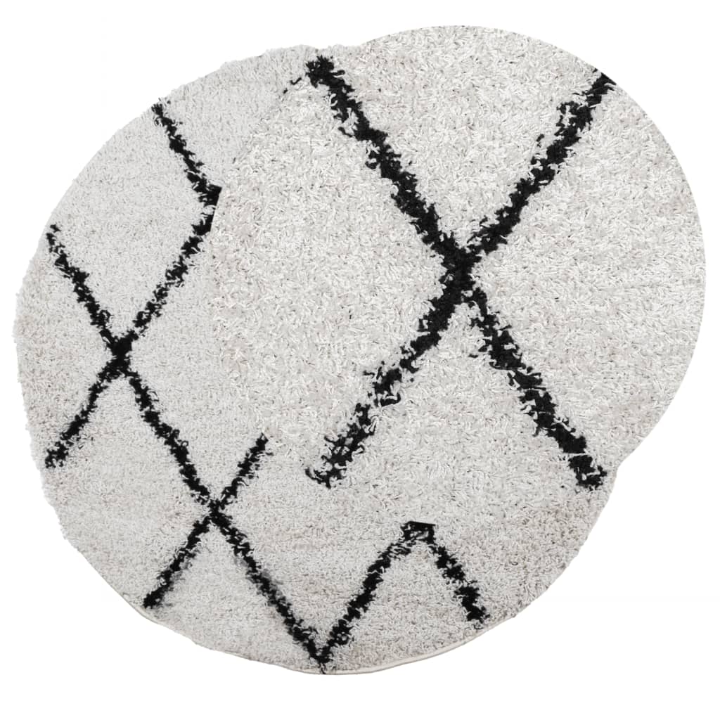 VidaXL rug Pamplona Shaggy Highly pile Ø 200 cm cream and black