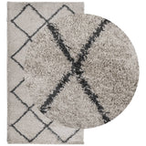 VidaXL tapis pamplona shaggy poils longs 60x110 cm beige anthracite