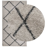 Vidaxl Rug Pamplona Shaggy Sterkt pol 80x150 cm Beige Anthracite