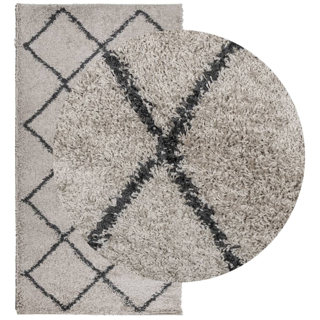 VidaXL tapis pamplona shaggy poils longs 80x150 cm beige anthracite