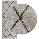 VidaXL tapis pamplona shaggy poils longs 80x200 cm beige anthracite