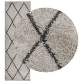 Vidaxl rug Paremplona Shamgy héich Pole 80x250 cm Antige Anthracit