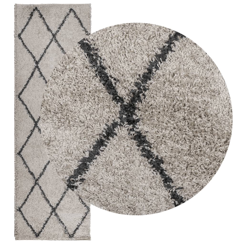 VidaXL tapis pamplona shaggy poils longs 80x250 cm beige anthracite