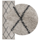 VidaXL tapis pamplona shaggy poils longs 80x250 cm beige anthracite