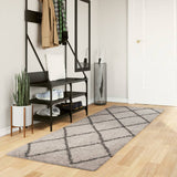 Vidaxl Rug Pamplona Shaggy Sterkt pol 80x250 cm Beige Anthracite