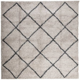VidaXL tapis pamplona shaggy poils longs 120x120 cm beige anthracite