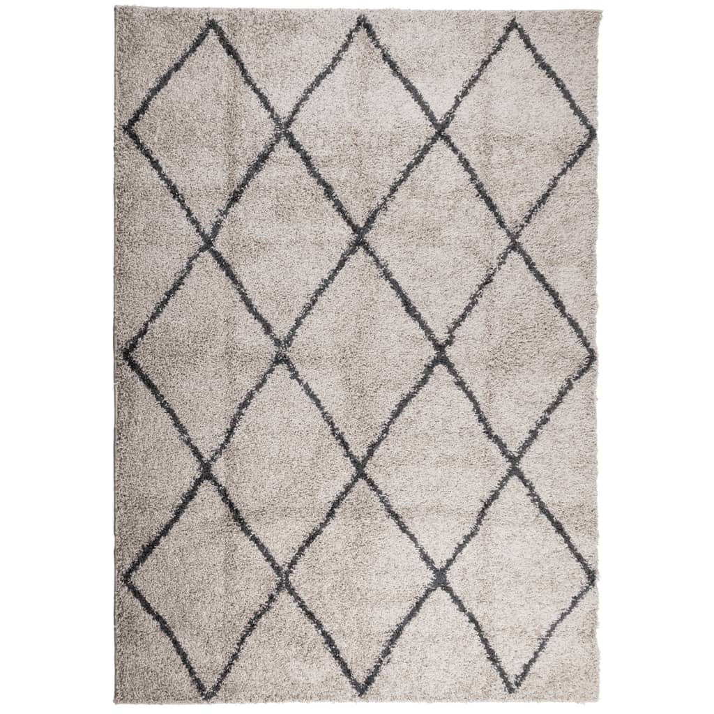 VidaXL tapis pamplona shaggy poils longs 120x170 cm beige anthracite