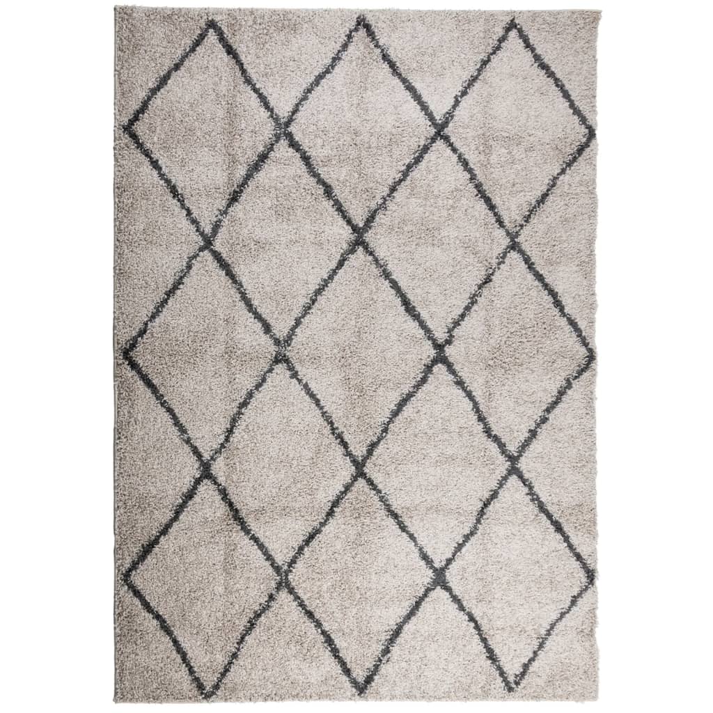 VidaXL tapis pamplona shaggy poils longs 160x230 cm beige anthracite