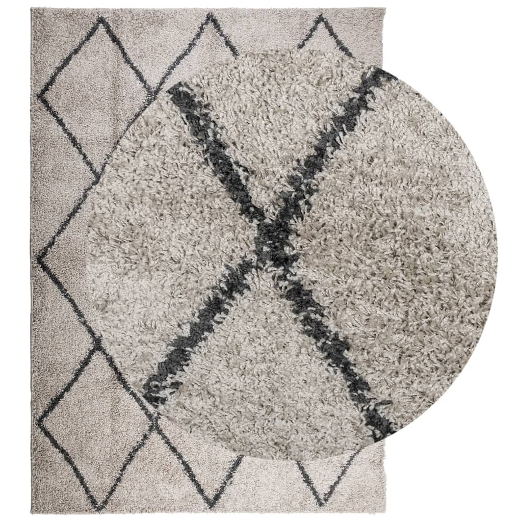 VidaXL tapis pamplona shaggy poils longs 160x230 cm beige anthracite