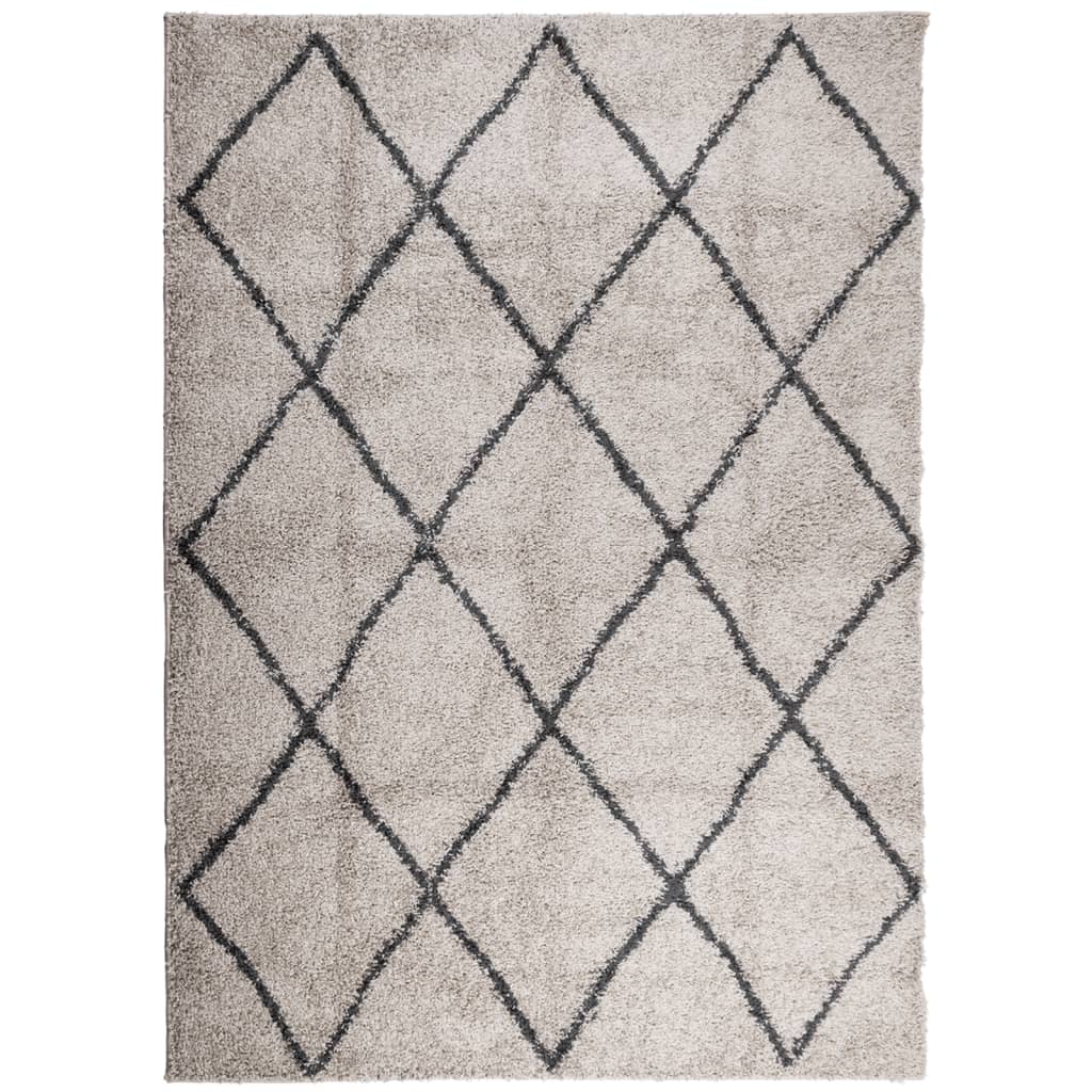 VidaXL tapis pamplona shaggy poils longs 200x280 cm beige anthracite