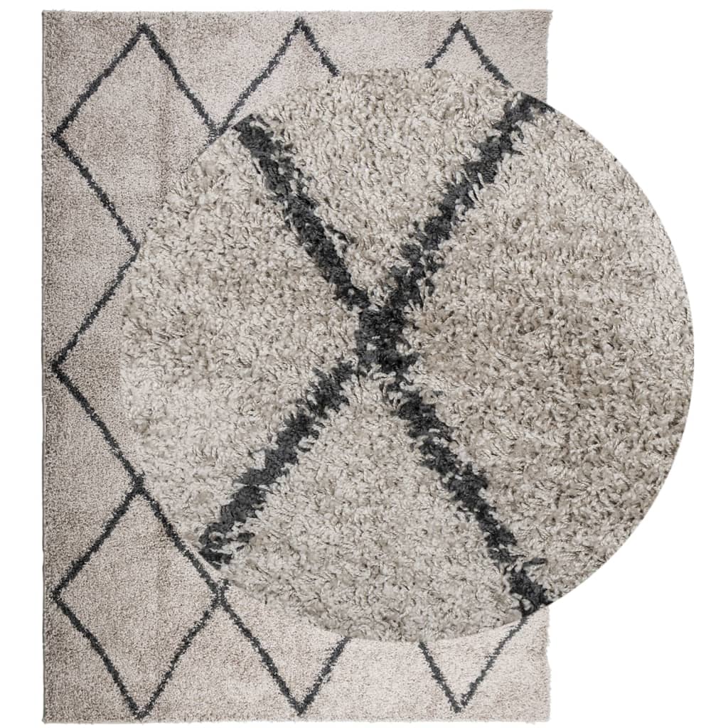 VidaXL tapis pamplona shaggy poils longs 200x280 cm beige anthracite