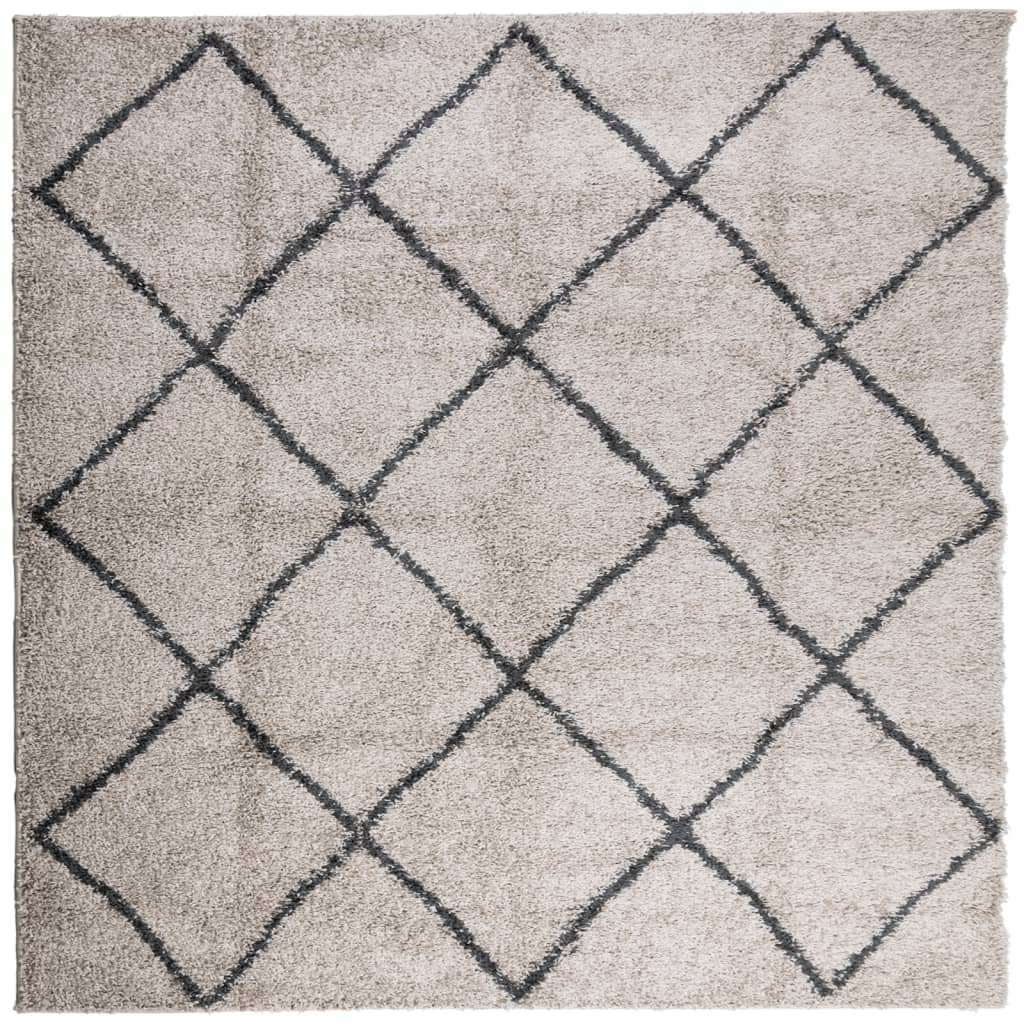 Vidaxl Rug Pamplona Shaggy visoko pol 240x240 cm bež antracit