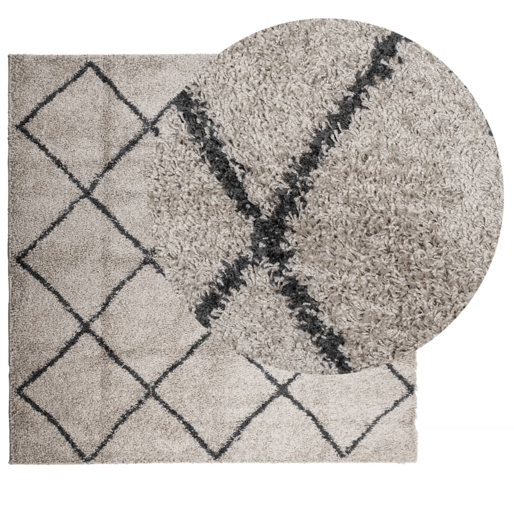 Vidaxl Rug Pamplona Shaggy visoko pol 240x240 cm bež antracit