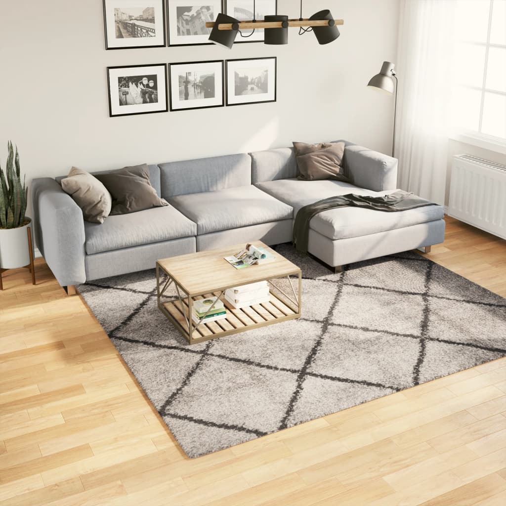 Vidaxl Rug Pamplona Shaggy visoko pol 240x240 cm bež antracit