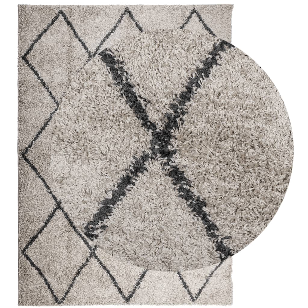 VidaXL tapis pamplona shaggy poils longs 240x340 cm beige anthracite