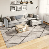 VidaXL tapis pamplona shaggy poils longs 240x340 cm beige anthracite