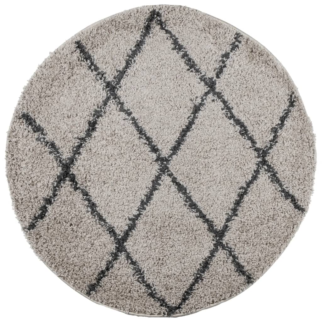 Vidaxl Rug Pamplona Shampgy héich Pile Ø 80 cm anstracit