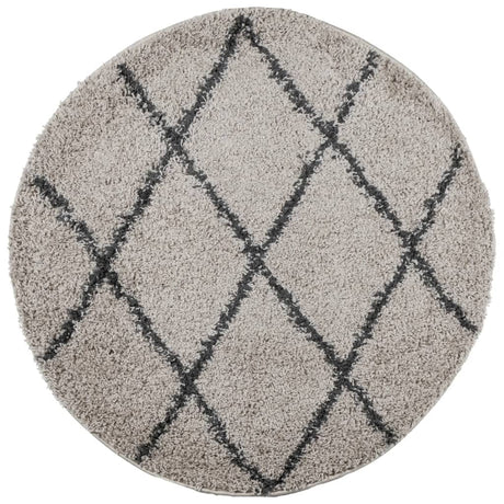Vidaxl tapis pamplona shaggy poils longs ø 80 cm beige anthracite
