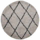 VidaXL tapis pamplona shaggy poils longs ø 100 cm beige anthracite