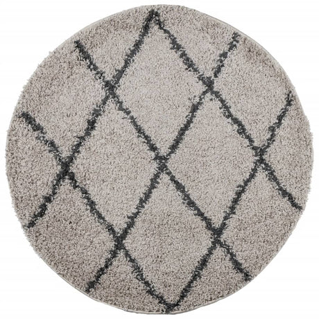 VidaXL tapis pamplona shaggy poils longs ø 100 cm beige anthracite