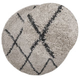 VidaXL tapis pamplona shaggy poils longs ø 100 cm beige anthracite