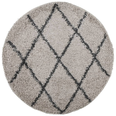 VidaXL tapis pamplona shaggy poils longs ø 120 cm beige anthracite