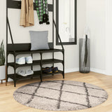 VidaXL tapis pamplona shaggy poils longs ø 120 cm beige anthracite