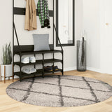 VidaXL tapis pamplona shaggy poils longs ø 160 cm beige anthracite