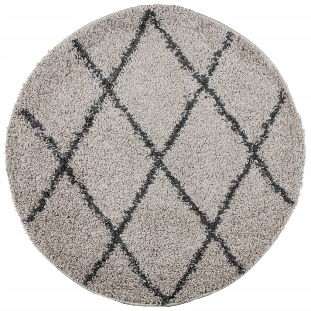 Vidaxl Rug Pamplona Shaggy meget bunke Ø 240 cm beige antracit