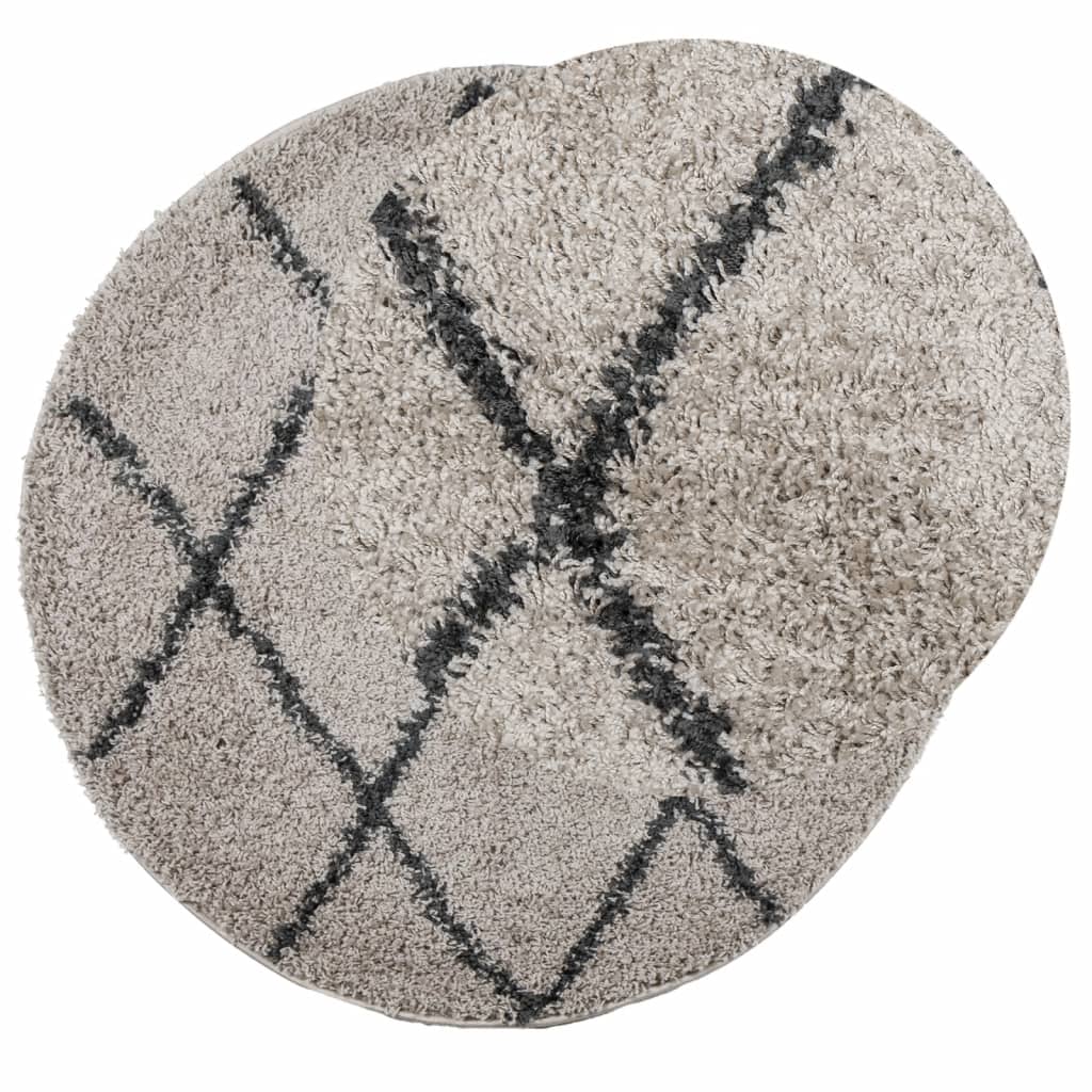 Vidaxl Rug Pamplona Shaggy meget bunke Ø 240 cm beige antracit