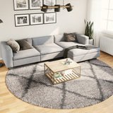 VidaXL tapis pamplona shaggy poils longs ø 280 cm beige anthracite