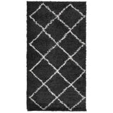 VidaXL tapis pamplona shaggy poils longs 60x110 cm crème et noir