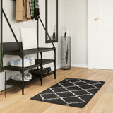 VidaXL tapis pamplona shaggy poils longs 60x110 cm crème et noir