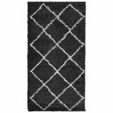 VidaXL tapis pamplona shaggy poils longs 80x150 cm noir et crème