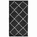 Vidaxl Rug Pamplona Shaggy meget pol 80x150 cm sort og fløde