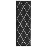 VidaXL tapis pamplona shaggy poils longs 80x250 cm noir et crème