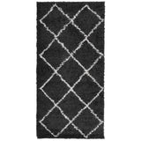 VidaXL tapis pamplona shaggy poils longs 100x200 cm noir et crème